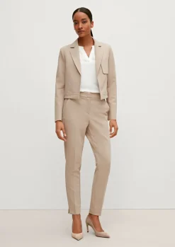 Regular: Stoffhose mit Fischgrat-Muster-Comma Fashion