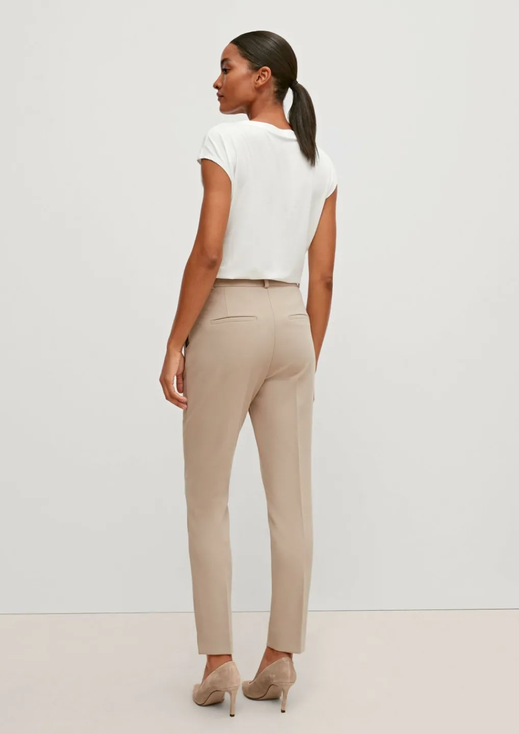 Regular: Stoffhose mit Fischgrat-Muster-Comma Fashion