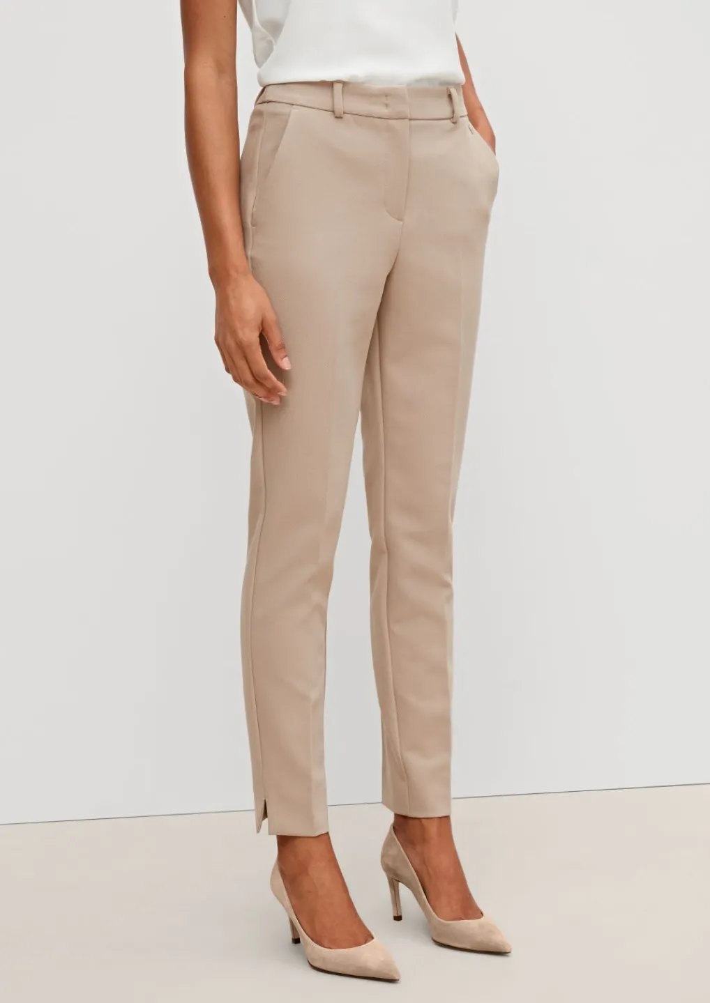 Regular: Stoffhose mit Fischgrat-Muster-Comma Fashion