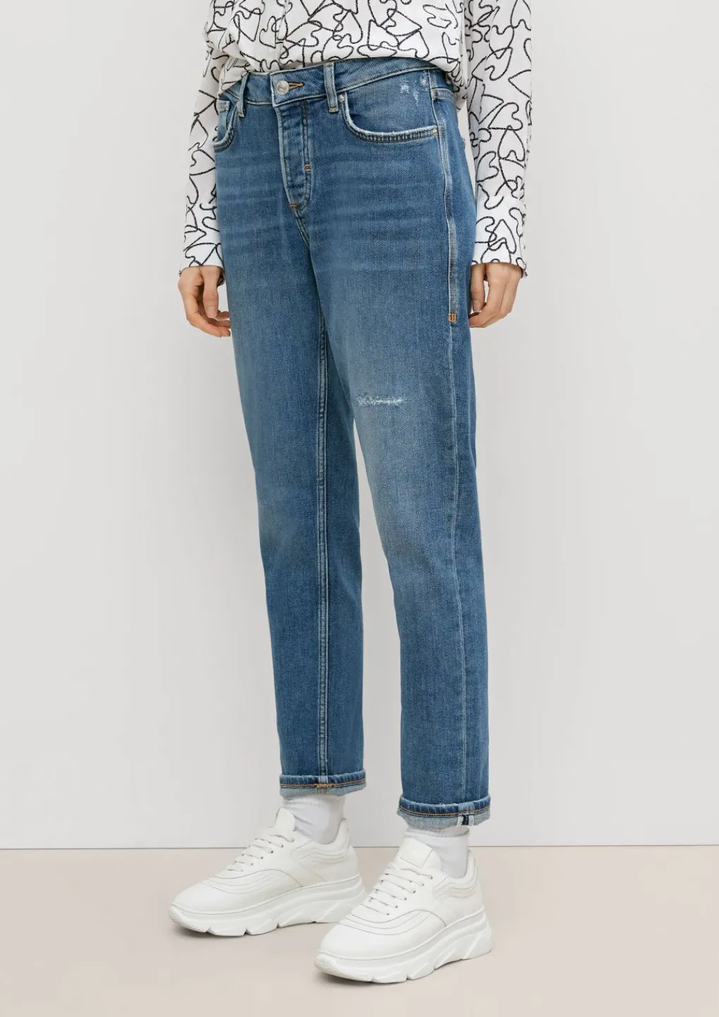 Relaxed: Boyfriend-Jeans mit Destroyes-Comma Clearance
