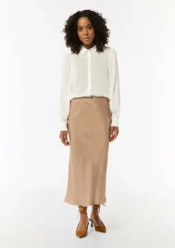 Relaxed-Fit-Bluse mit voluminösen Ärmeln und Raffungen-Comma Hot
