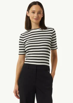 Ringel-T-Shirt aus Rippware-Comma New