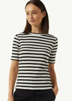 Ringel-T-Shirt aus Rippware-Comma New