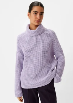 Rippstrickpullover mit Label-Patch-Comma New