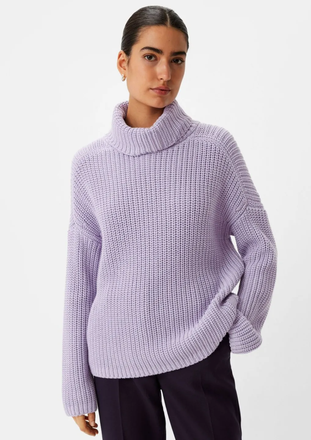 Rippstrickpullover mit Label-Patch-Comma New