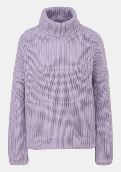 Rippstrickpullover mit Label-Patch-Comma New