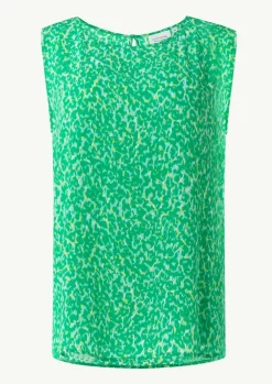 Ärmellose Bluse mit All-over-Print-Comma Hot