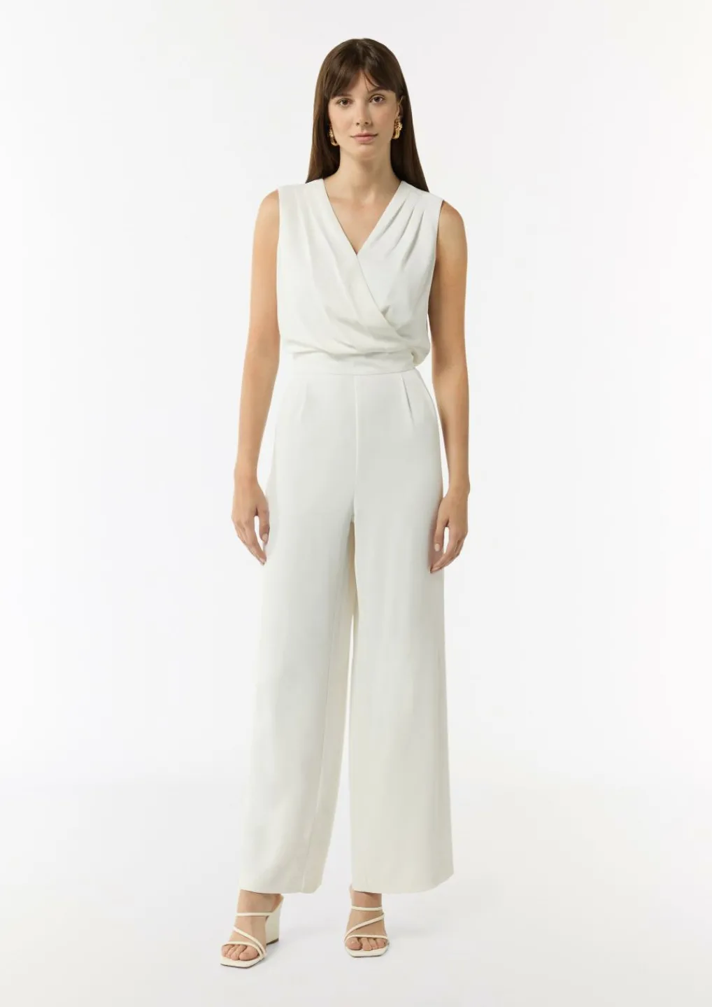 Ärmelloser Jumpsuit mit Faltendetail-Comma Online