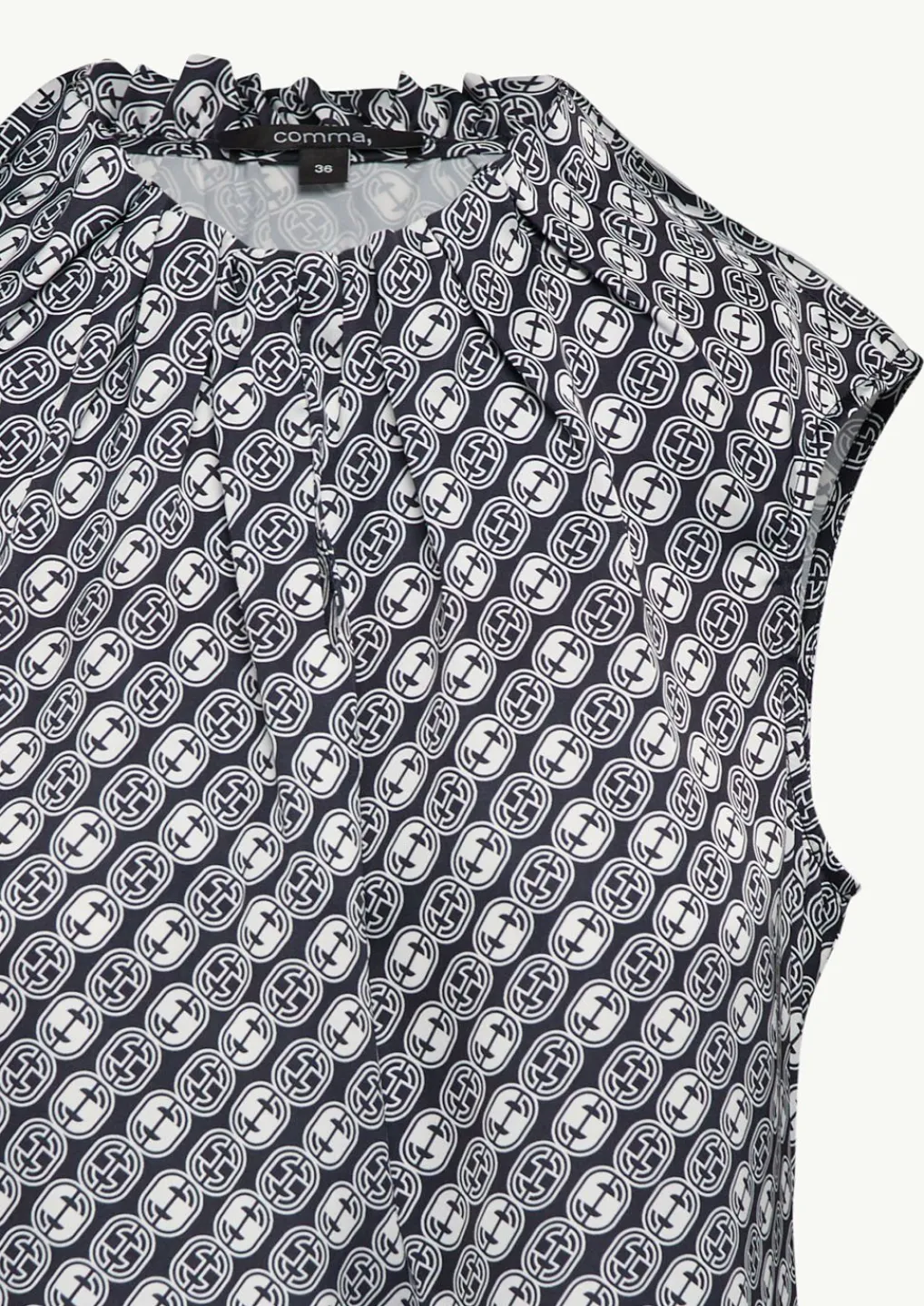 Ärmellose Satin-Bluse mit All-over-Logo-Print-Comma Best