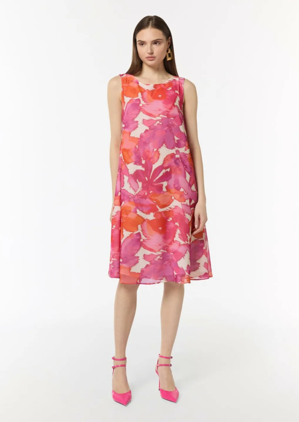 Ärmelloses Kleid mit Bateau-Ausschnitt-Comma Hot