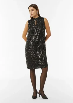 Ärmelloses Kleid mit hochabschließendem Kragen-Comma Outlet