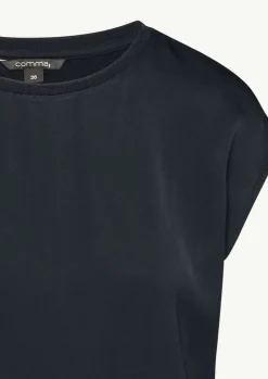 Ärmelloses Shirt mit Satin und Jersey-Comma Fashion