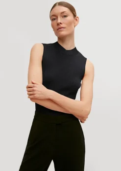 Ärmelloses Stricktop mit Rippstruktur-Comma Online