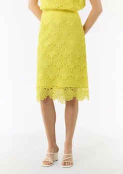 Rock mit Lochspitze im Slim Fit-Comma Clearance