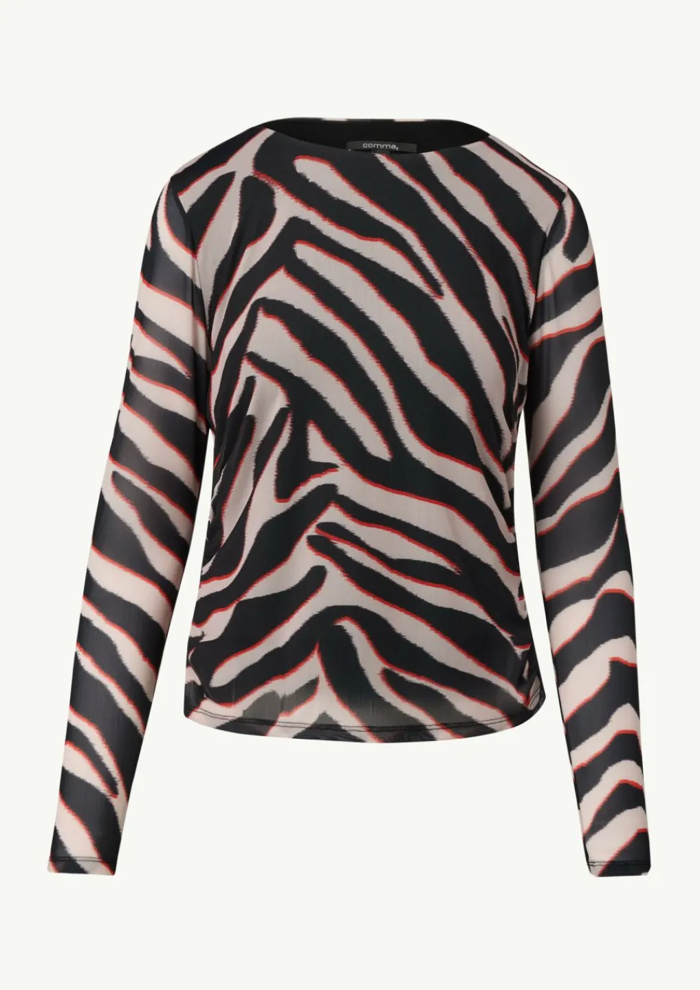 Rundhals-Shirt mit seitlicher Raffung-Comma Best