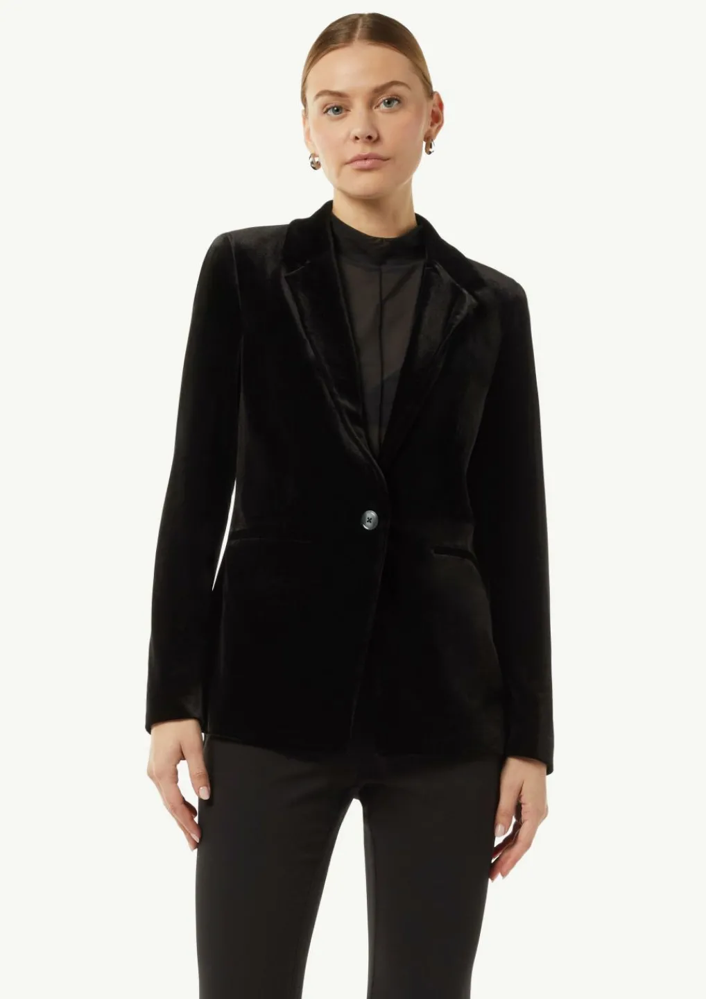 Samt-Blazer mit Reverskragen-Comma New