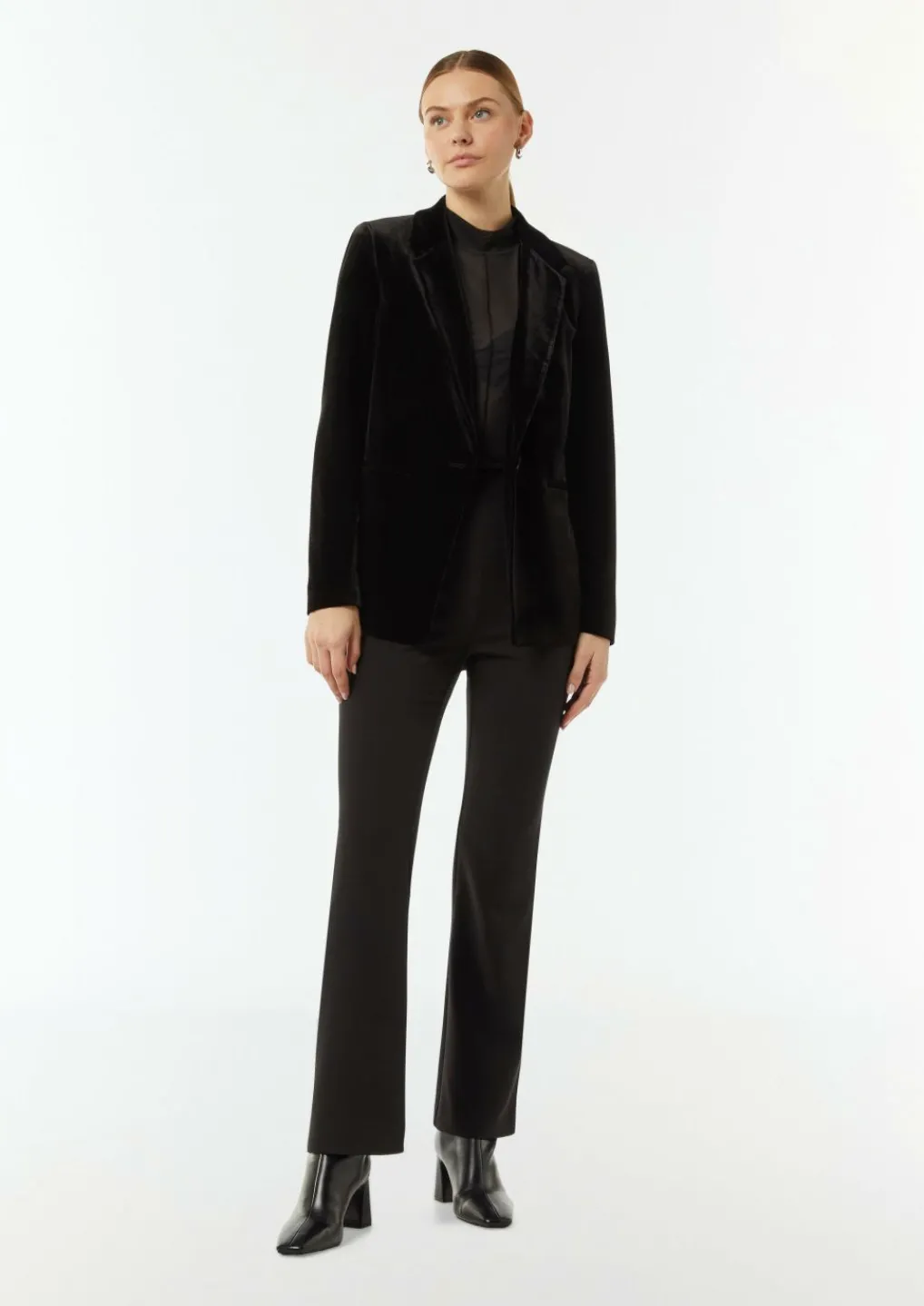 Samt-Blazer mit Reverskragen-Comma New