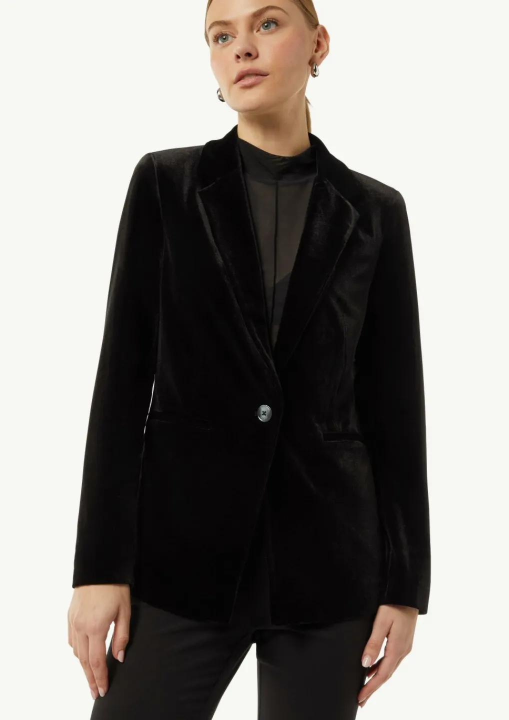 Samt-Blazer mit Reverskragen-Comma New