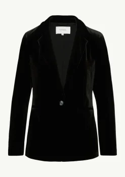 Samt-Blazer mit Reverskragen-Comma New
