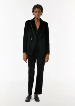 Samt-Blazer mit Satin-Details-Comma Fashion