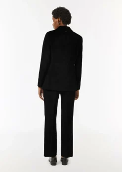 Samt-Blazer mit Satin-Details-Comma Fashion