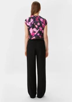 Satinbluse mit All-over-Print-Comma Fashion