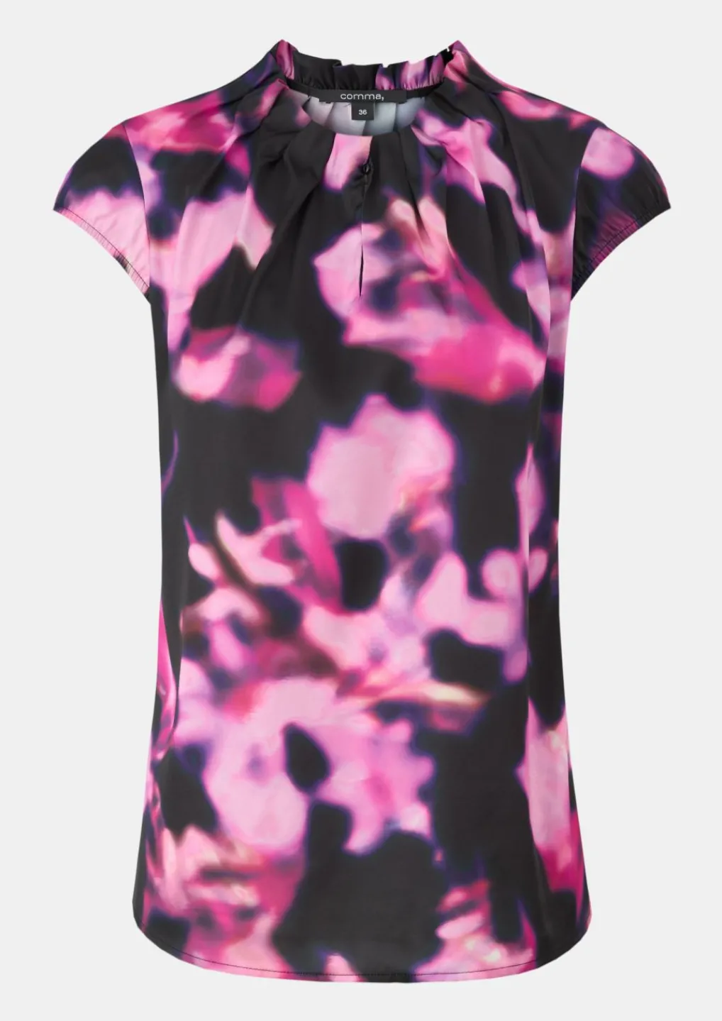 Satinbluse mit All-over-Print-Comma Fashion