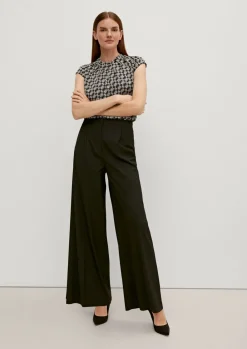 Satinbluse mit Allover-Print-Comma Fashion