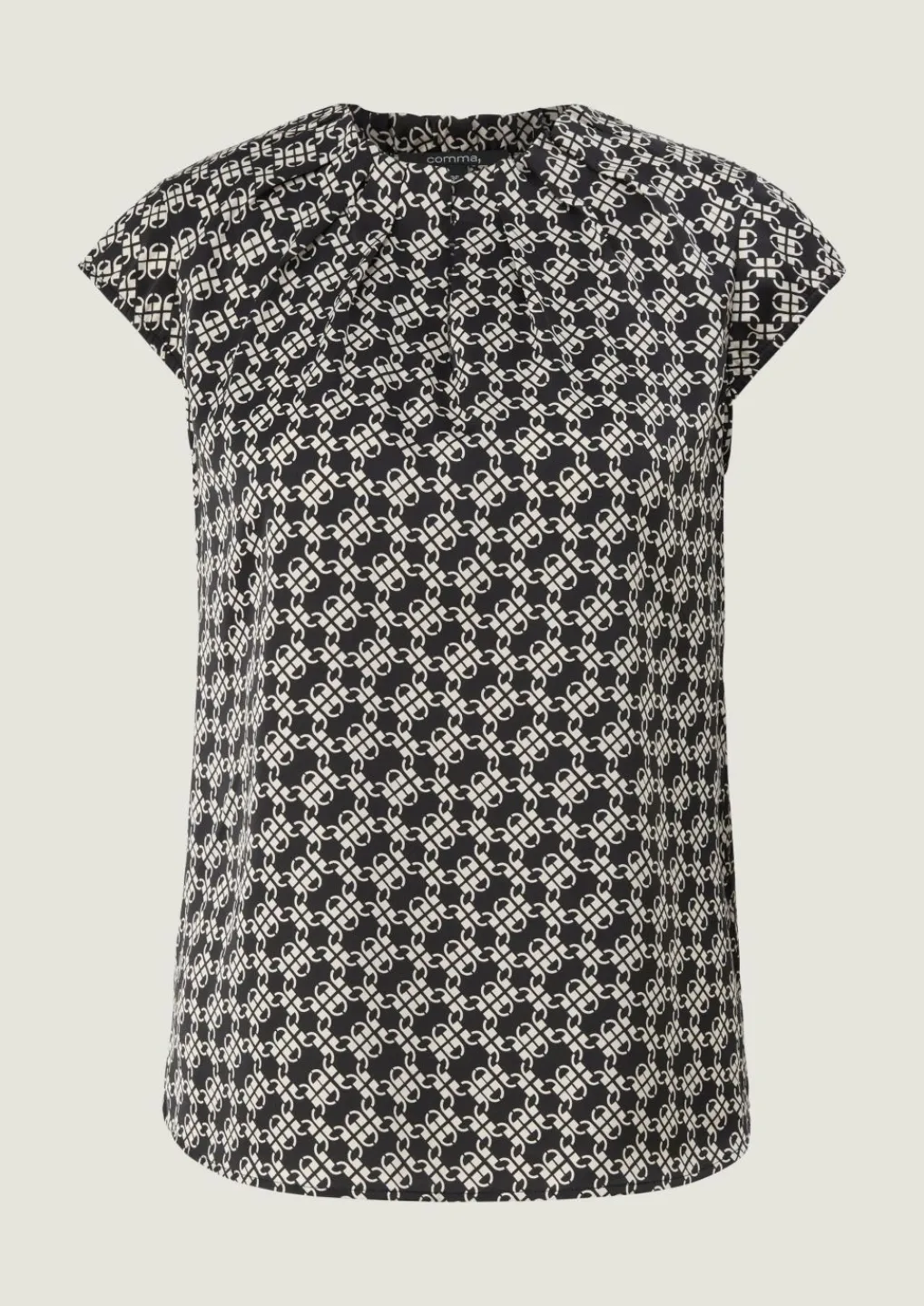 Satinbluse mit Allover-Print-Comma Fashion