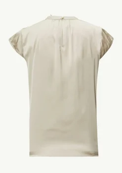 Satin-Bluse mit Cut-out-Detail am Ausschnitt-Comma Hot