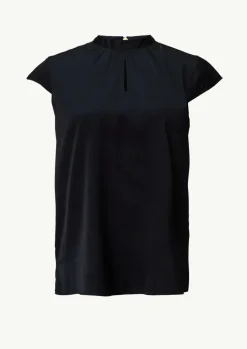 Satin-Bluse mit Cut-out-Detail am Ausschnitt-Comma Hot