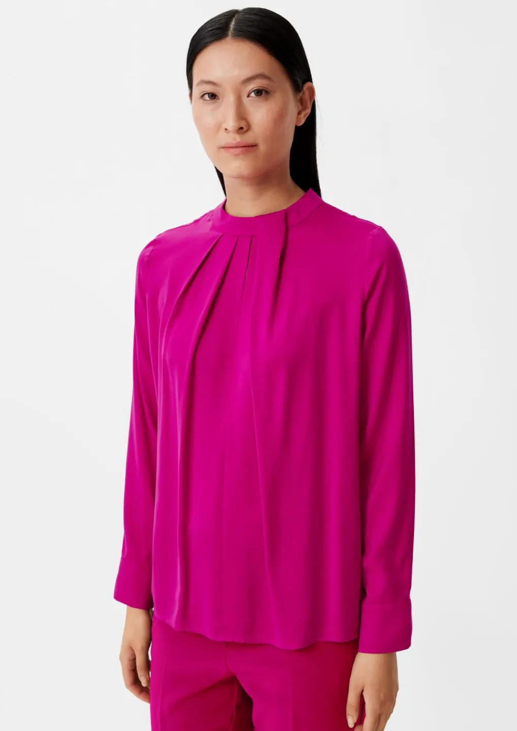 Satinbluse mit Falten-Detail-Comma Sale