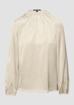 Satin-Bluse mit Falten-Detail am Ausschnitt-Comma Clearance