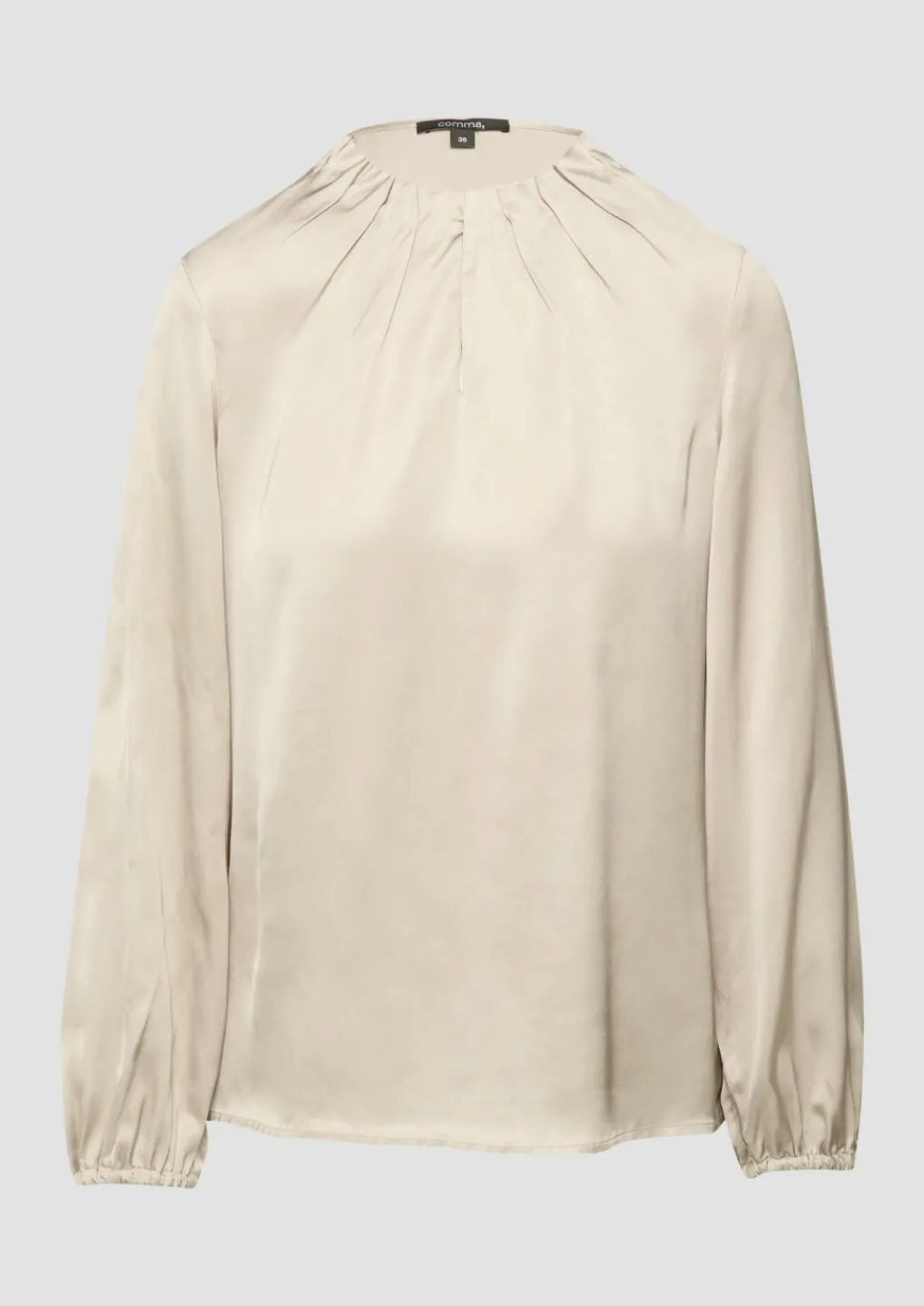 Satin-Bluse mit Falten-Detail am Ausschnitt-Comma Clearance