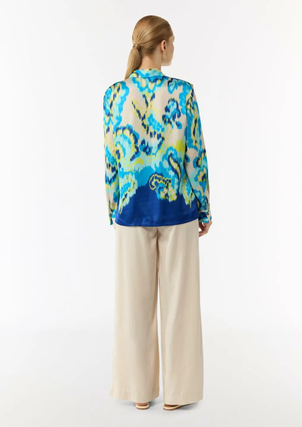 Satinbluse mit Hemdkragen und All-over-Print-Comma Sale