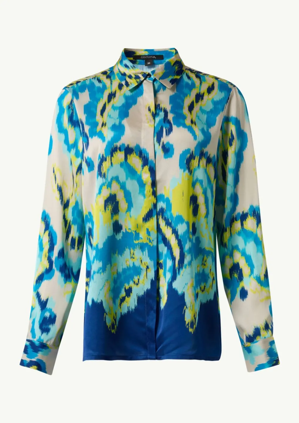 Satinbluse mit Hemdkragen und All-over-Print-Comma Sale