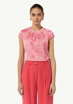 Satinbluse mit Kappärmeln-Comma Clearance