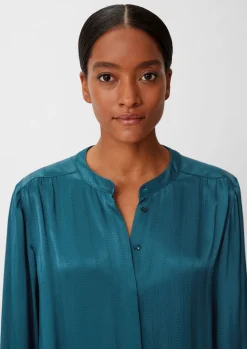 Satinbluse mit Musterstruktur-Comma New