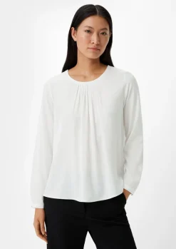 Satinbluse mit Plisseefalten-Comma Online