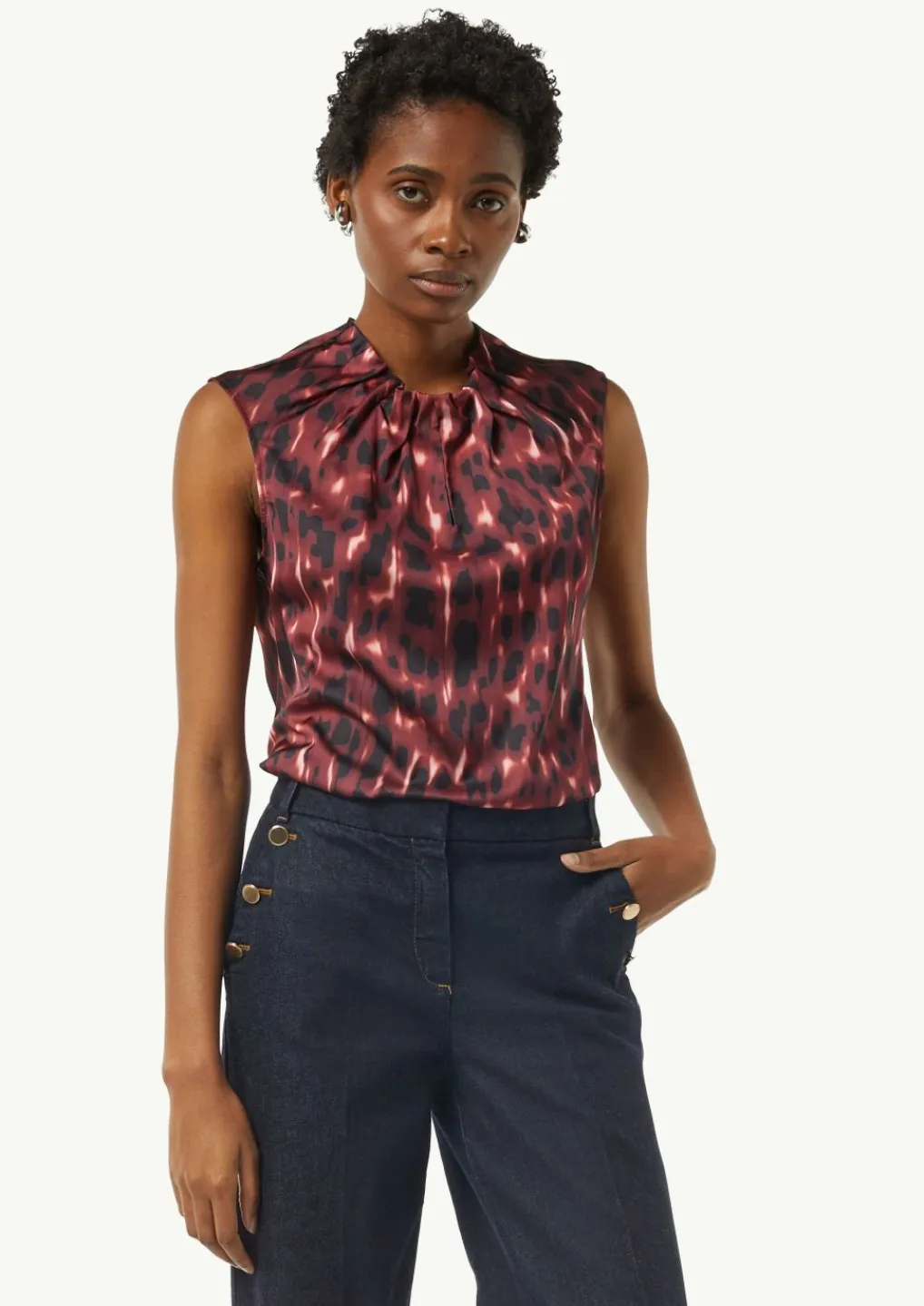 Satinbluse mit Raffung-Comma Outlet