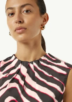 Satin-Bluse mit Raffung-Comma Discount