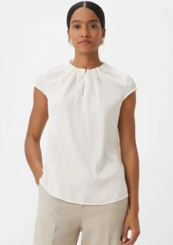 Satinbluse mit Raffung-Comma Best