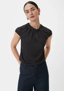 Satinbluse mit Raffung-Comma Clearance