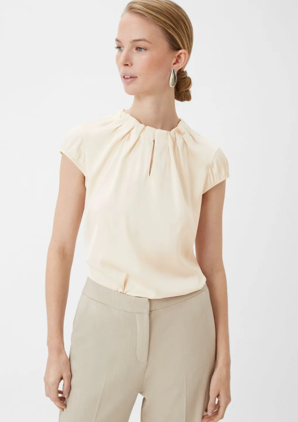 Satinbluse mit Raffung-Comma Online