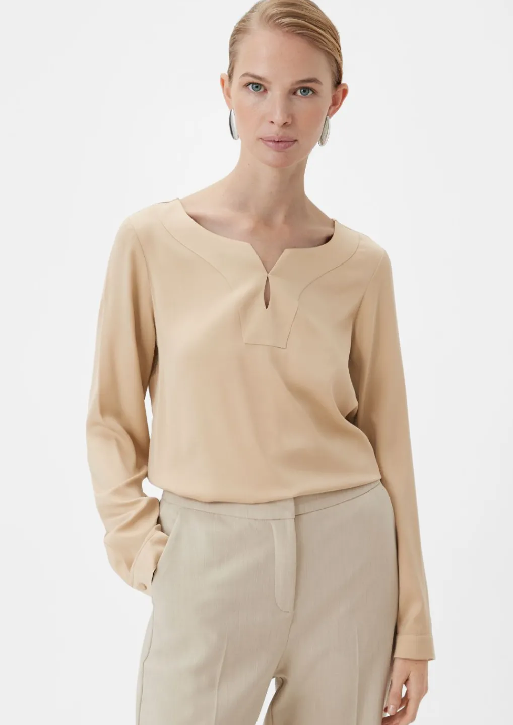 Satinbluse mit Tunika-Ausschnitt-Comma Sale