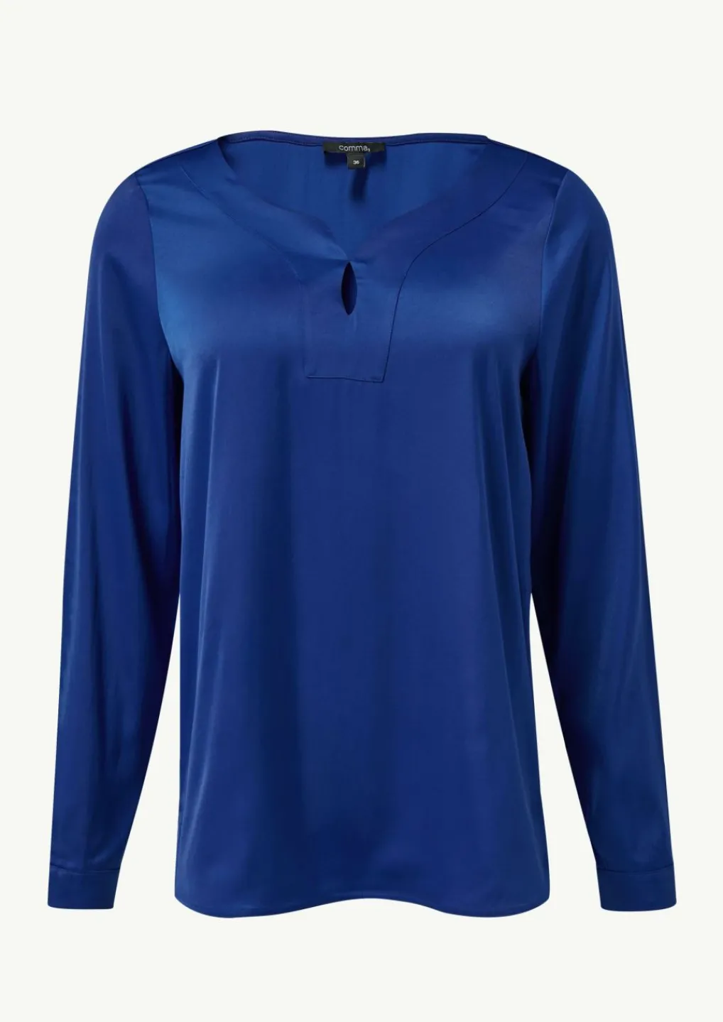Satinbluse mit Tunika-Ausschnitt-Comma New
