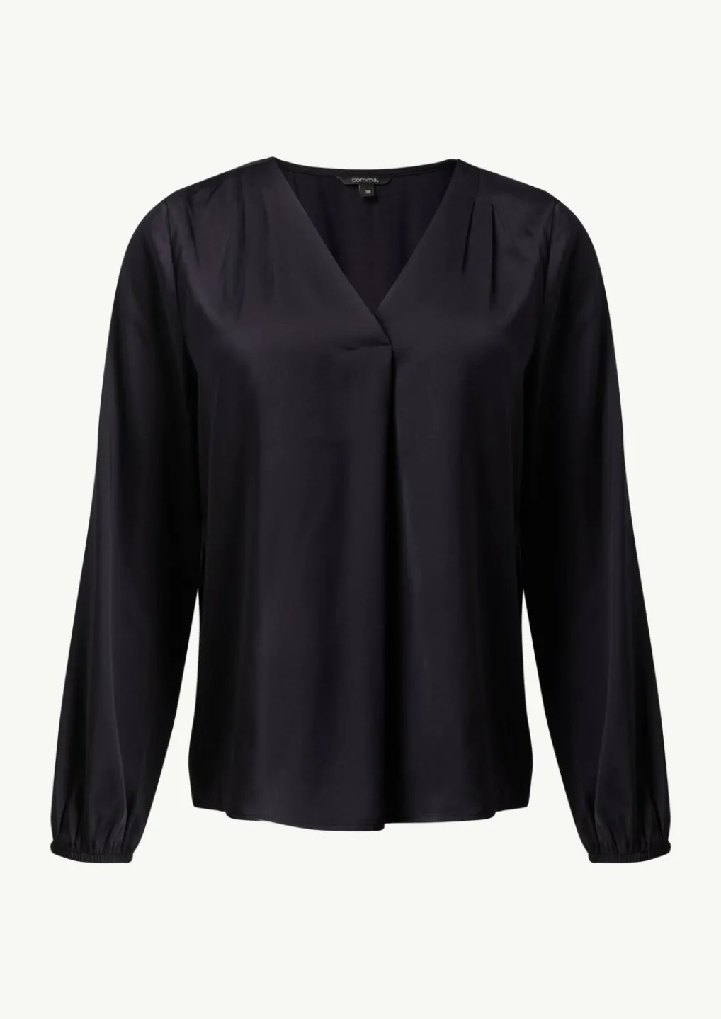 Satinbluse mit V-Ausschnitt-Comma Fashion