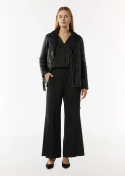 Satinbluse mit V-Ausschnitt-Comma Fashion