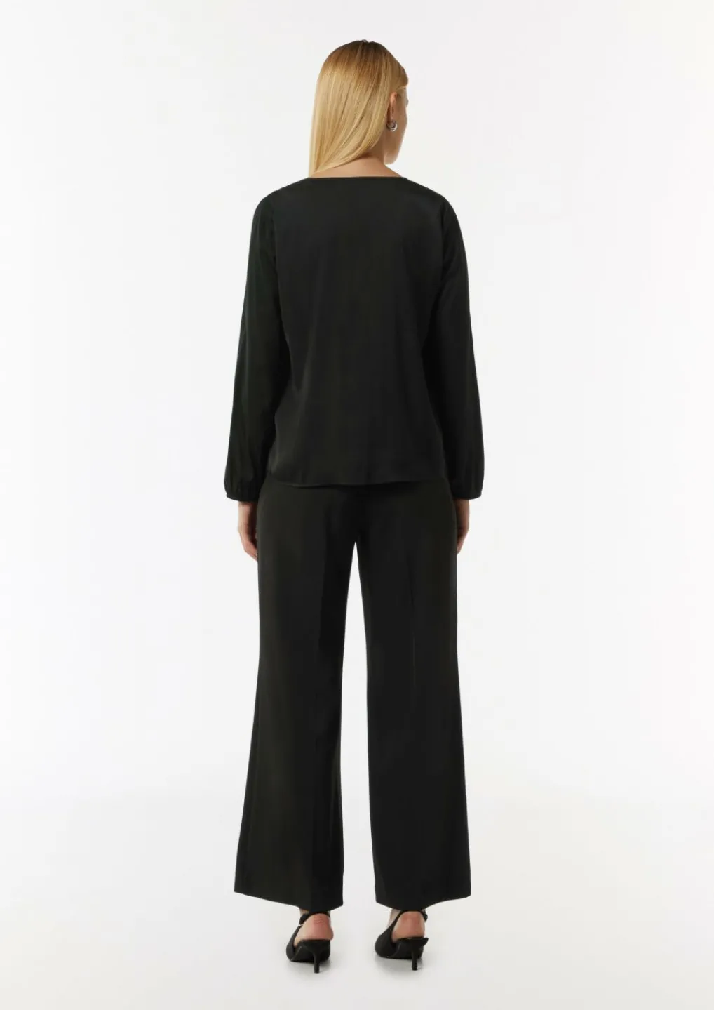 Satinbluse mit V-Ausschnitt-Comma Fashion