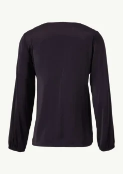 Satinbluse mit V-Ausschnitt-Comma Outlet